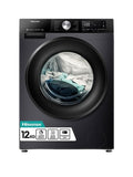 White Hisense 12kg front-load washer showing Quick Wash, Auto Wash, ConnectLife and Steam features
