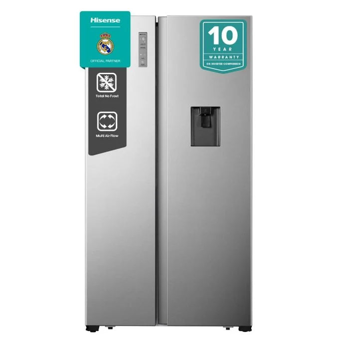 Hisense 750L Side-by-Side Inverter Refrigerator with Water Dispenser - Black