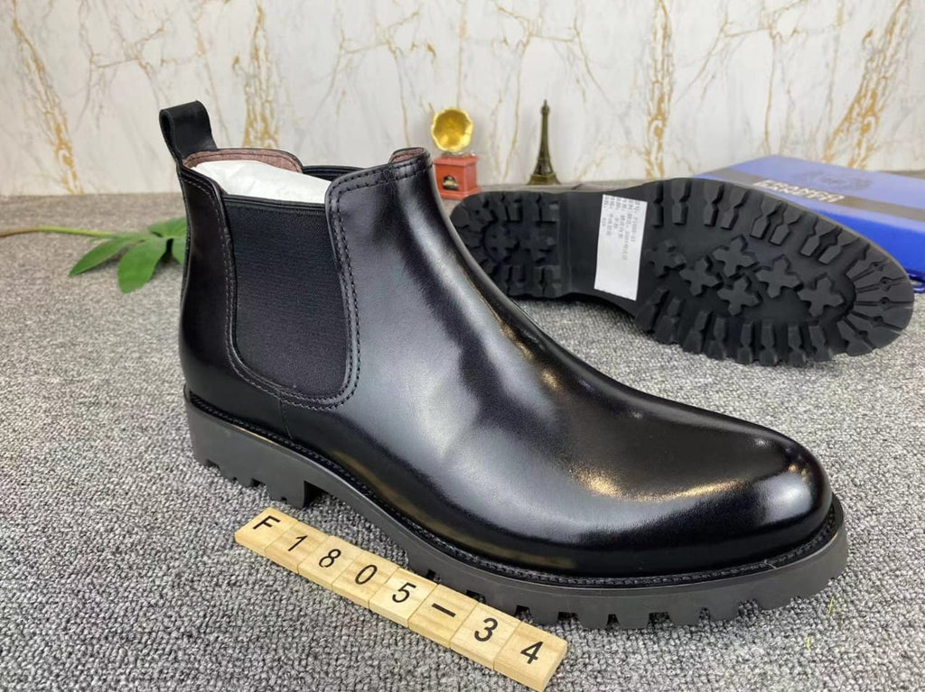Men's Leather Zip Boot - Brown