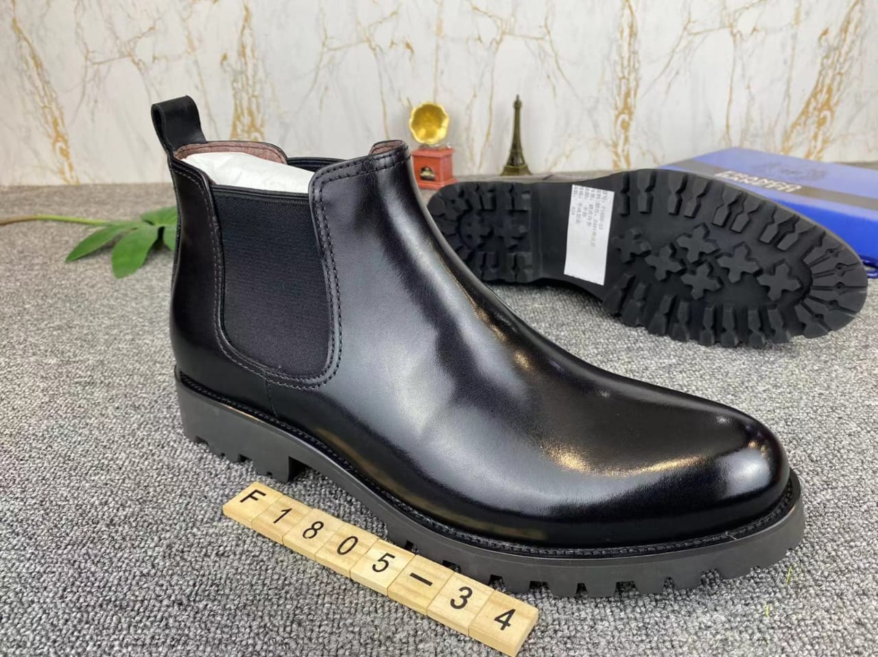 Men's Leather Zip Boot - Brown