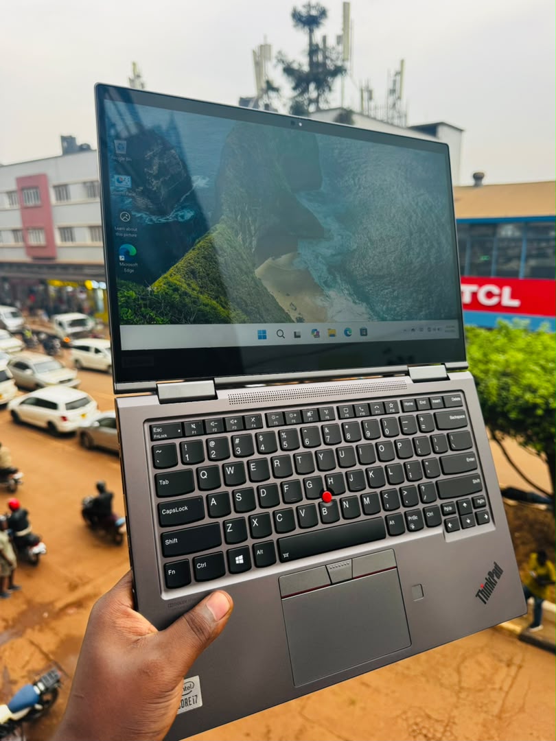 Lenovo ThinkPad X1 Yoga open showing keyboard and touchscreen display
