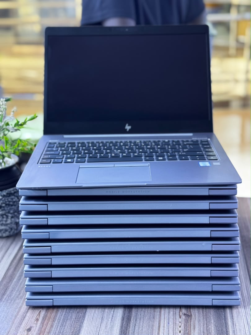 HP ZBook 14u G6 open showing keyboard and display, multiple units stacked