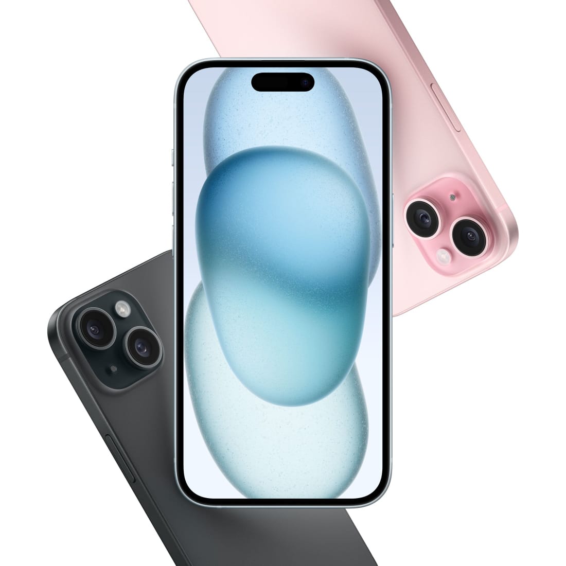 iPhone 15 Plus 128GB - Blue, Pink, and Black colors