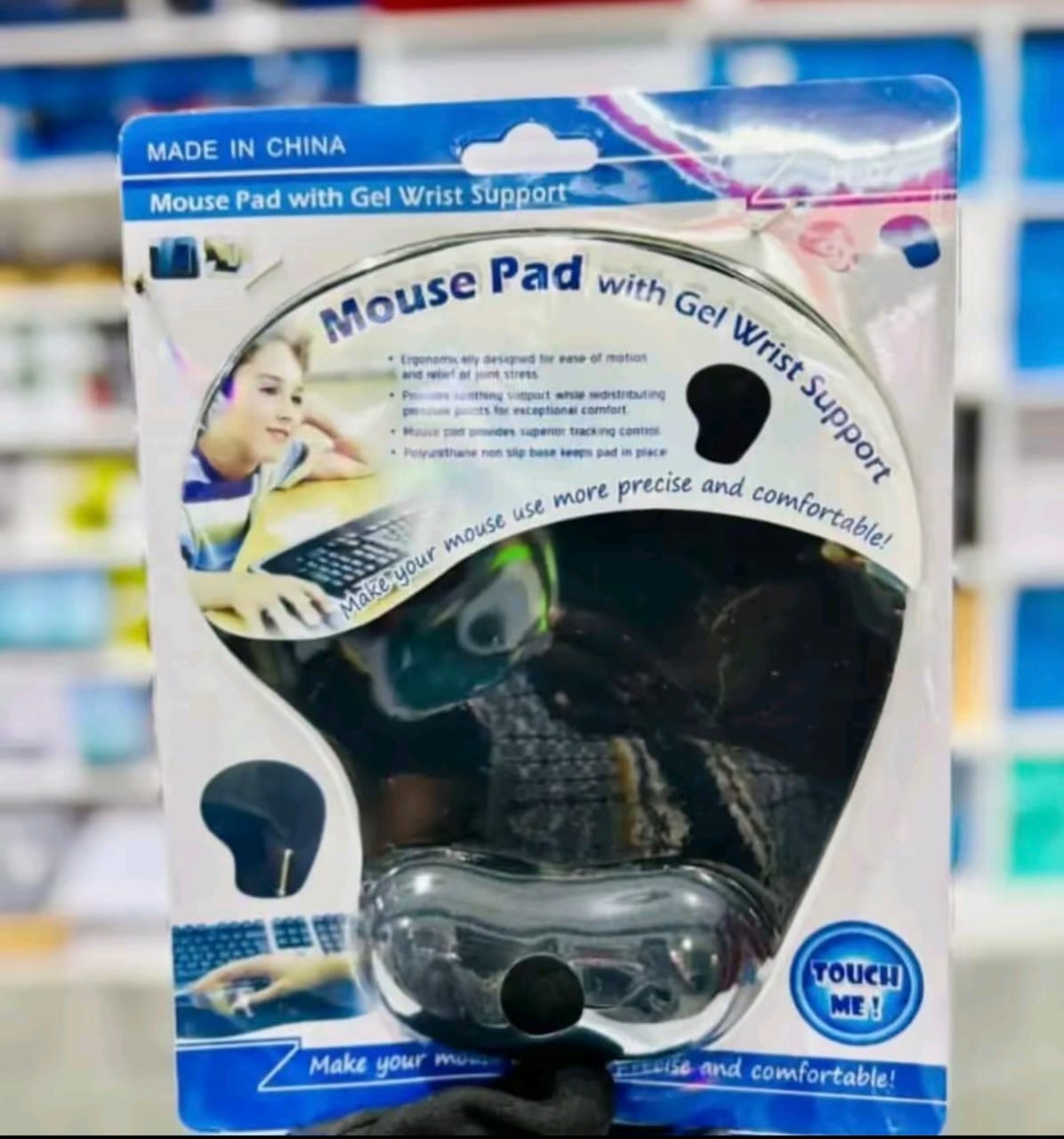 Mouse pad with gel wrist support packaging