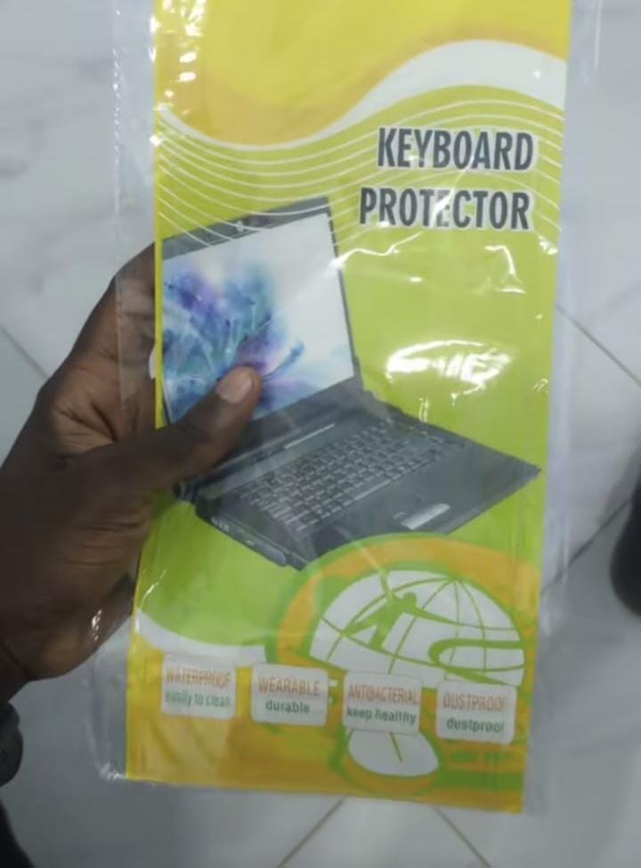 Keyboard protector packaging front view