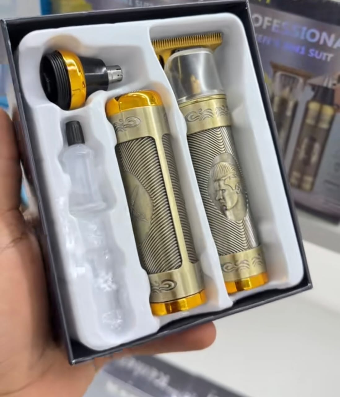 Sokany 3-in-1 Grooming Suit unboxed showing all three tools