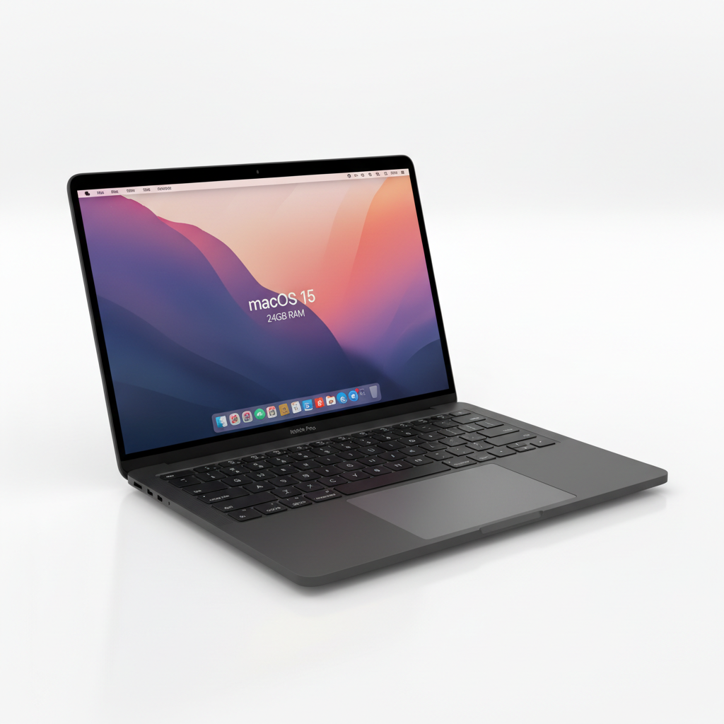 MacBook Pro 14 M5 2026 24GB Space Black angled view