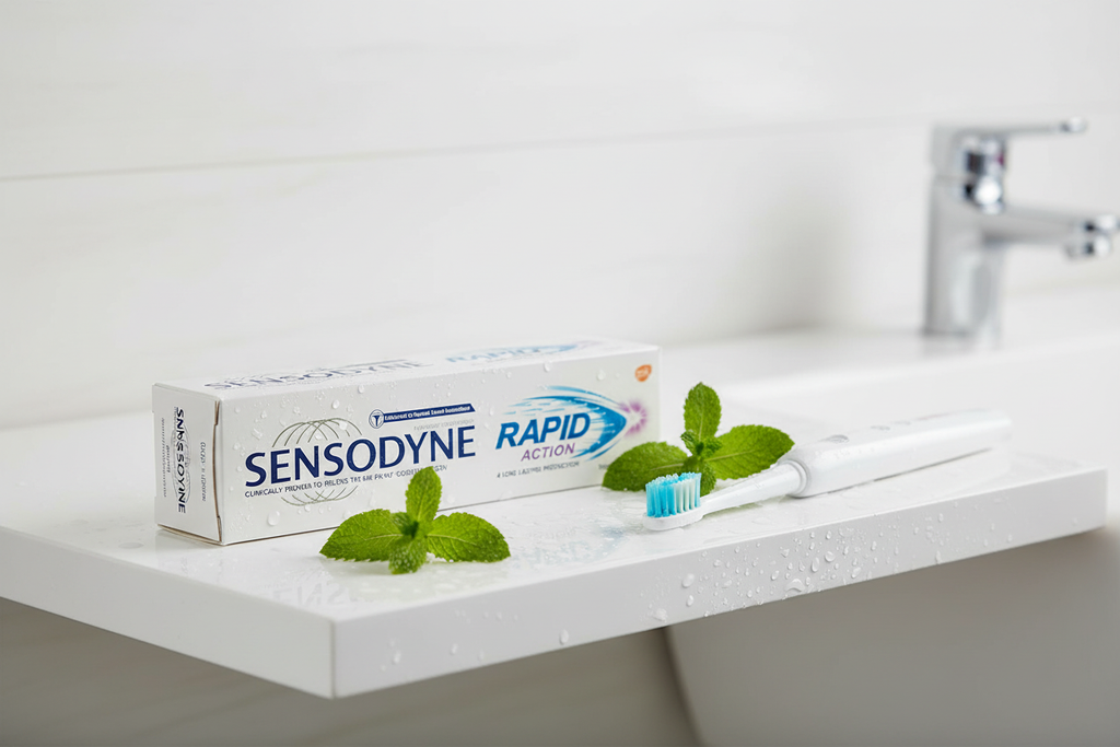 Sensodyne Rapid Action Toothpaste lifestyle shot