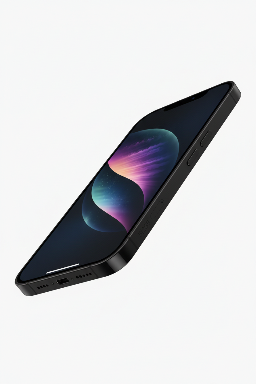iPhone 15 Pro Max 512GB Black Titanium angled view