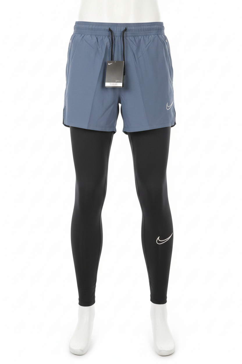 Men's Athletic Shorts and Leggings Set - Grey