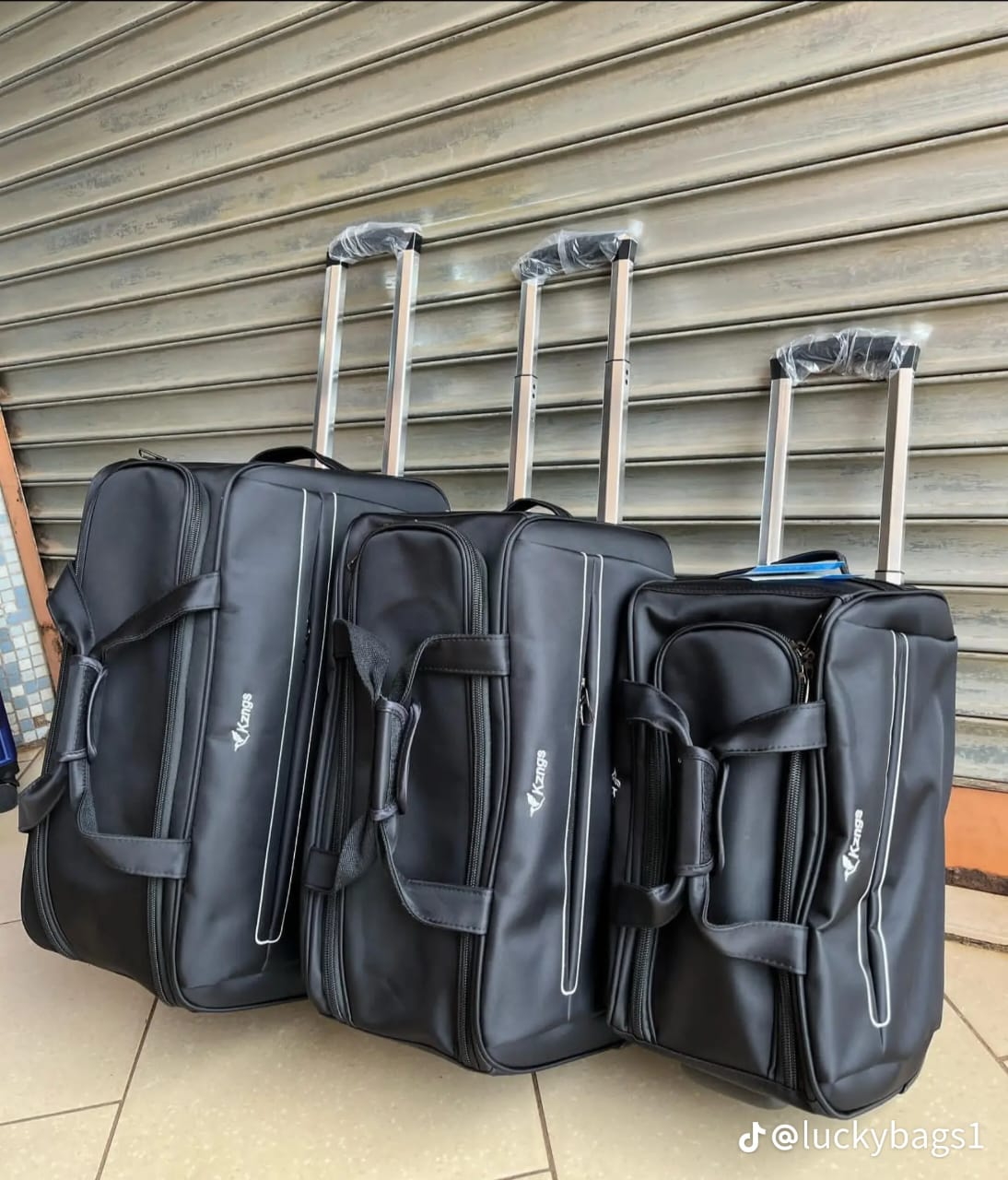 Kange 3-Piece Trolley Luggage Set - Black